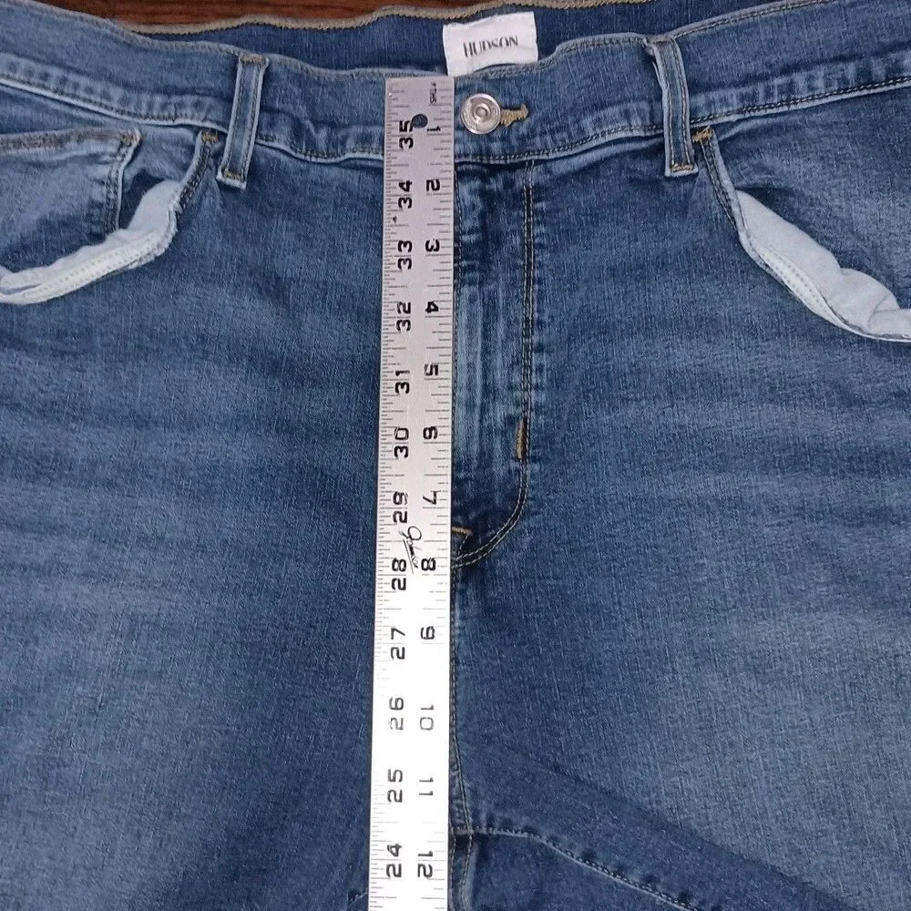Hudson Zane Jean Shorts Mens 38x10 Stretch Cotton Blend Denim Cutoff Distressed